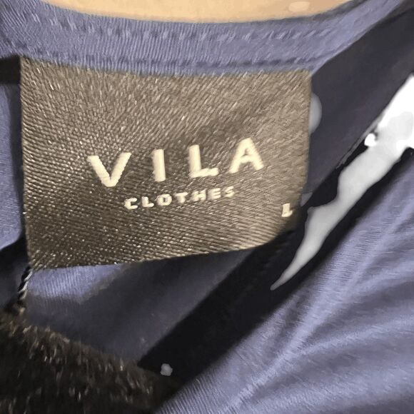 Vila Womens Shift Dress Large Blue Zip Back - Picture 2 of 2